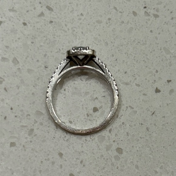 Halo 1.45 Carat SI1/F Cushion Cut Diamond Engagement Ring White Gold Treated - Picture 6 of 11